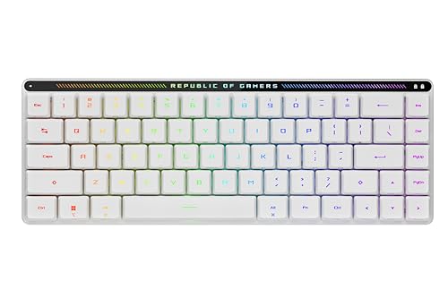 ASUS ROG Falchion RX Low Profile Wireless Gaming Keyboard – 65% Compact TKL, Tri-Mode Connectivity, ROG RX Red Optical Switches, RGB, Touch Panel, Keyboard Cover, PC/Mac Support - White