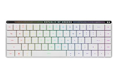 ASUS ROG Falchion RX Low Profile Wireless Gaming Keyboard – 65% Compact TKL, Tri-Mode Connectivity, ROG RX Red Optical Switches, RGB, Touch Panel, Keyboard Cover, PC/Mac Support - White