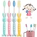 4 spazzolini da denti per bambini coniglietto dei cartoni animati, spazzolini per bambini con spazzole in setole morbide, Spazzolino da denti con setole extra fini per bambini 3-6 anni