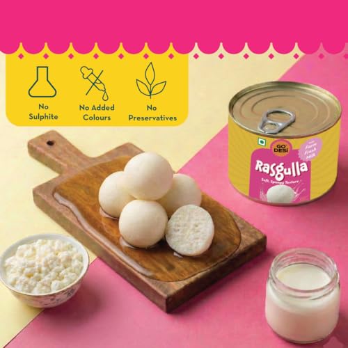 Image of GO DESi - Rasgulla | Made with Farm Fresh Milk| 5 pieces| 200 grams | Indian Mithai | Classic sweets | Sweets Gift Pack