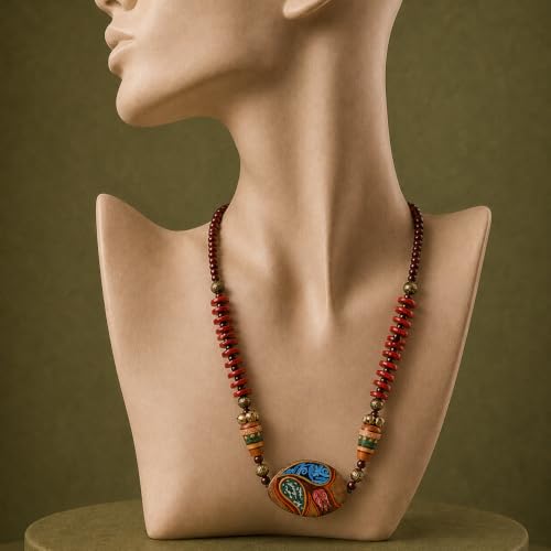 Image of Handcrafted Tribal Dhokra & Floral Charm Necklace Collection | Artisan Brass, Glass & Contemporary Statement Necklaces for Women | Ethnic, Elegant & Artistic Jewelry