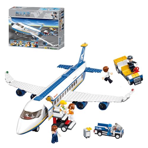 Avión de pasajeros con Trabajadores y Camiones Compatible, Unisex, – 463 Piezas