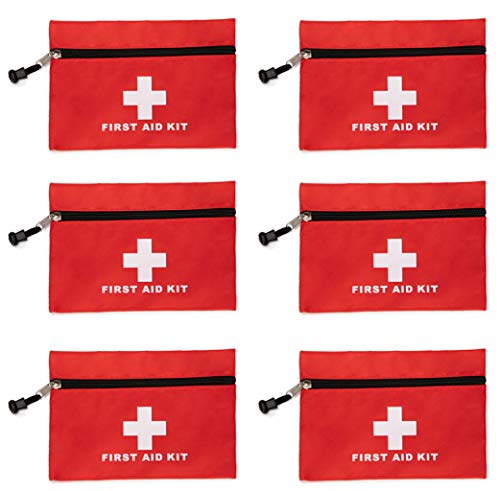 Image of Red First Aid Bag Empty First Aid Kit Empty Waterproof First Aid Pouch Small Mini for First Aid Kits Pack Emergency Hiking Backpacking Camping Travel Car Cycling (Red, 6.3x4.3 6 Pack)