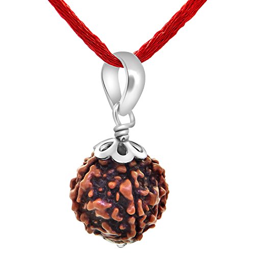 Arihant Gems & Jewels 5 Mukhi/Faced Nepali Rudraksha with 925