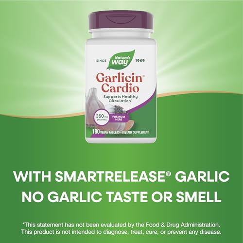 Nature's Way Garlicin Cardio Odorless Garlic Tablets, Vegan, 180 ct - image 4