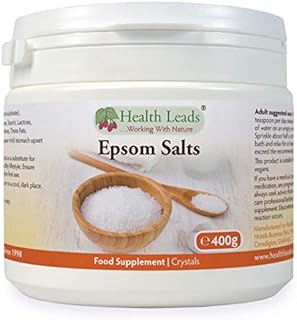 Pure, Food Grade Epsom Salts, Magnesium Sulphate, Vegan, Non-GMO, Widely Used to Help Relax Aching and Tired Muscles After Sports and Exercise, Resealable Container, Easy to Use (400g)