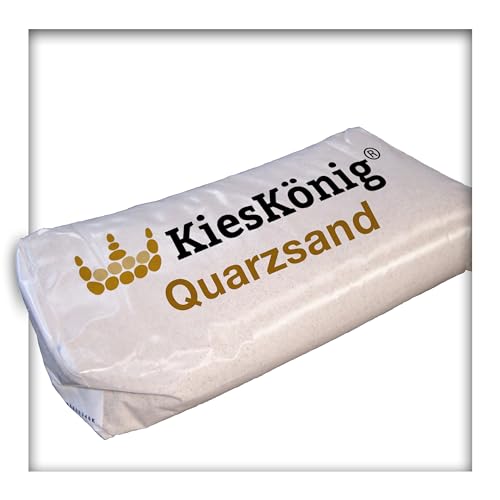 KiesKönig 25 kg Naturweißer Quarzsand 0,1-0,9 mm, Gewaschen, Feuergetrocknet, Sorgfältig Aufbereitet, Fugensand