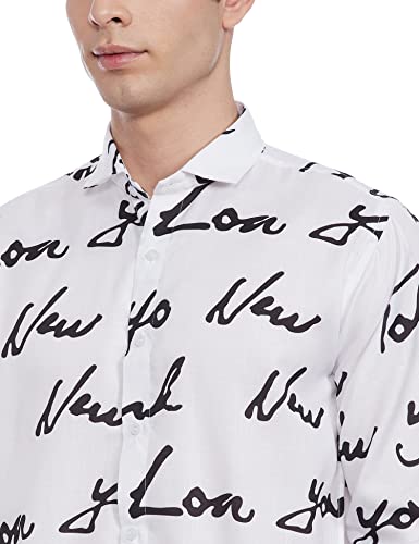 Image of WOMEN'S DEZIER Men's Regular Shirt (4925S-2000-white Multicolor Large)