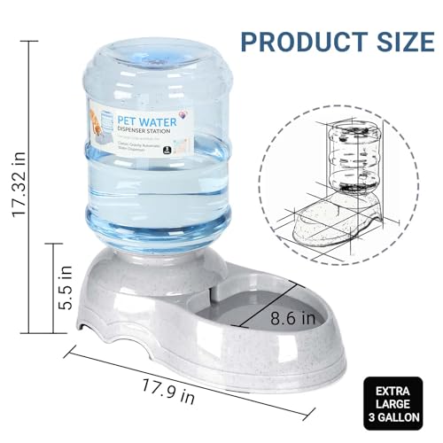 Pet Water Dispenser for Large Dogs and Multi-Pet, 3 Gallon Dog Water Bowl Dispenser, Basic Automatic Gravity Dog Cat Water Feeder, Large Capacity Pets Drinking Fountain, BPA-Free - Image 3