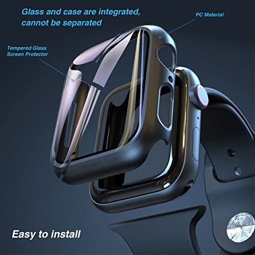 Image of Ailun for Apple Watch Series 9 & 8 & 7 Screen Protector Case [45mm], Ultra-Thin Hard PC Case Built in Tempered Glass for iWatch, Shockproof Cover with Button [2 Pack][Black+Clear]