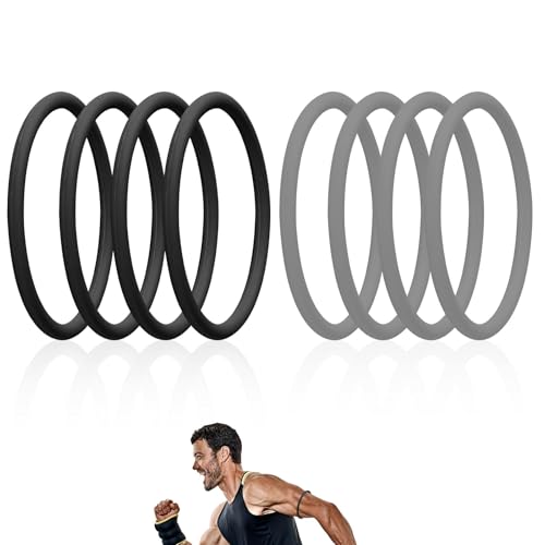 Lyreh 8pcs Patella Bands, Patellar Tendon Support Straps (Black, Gray)