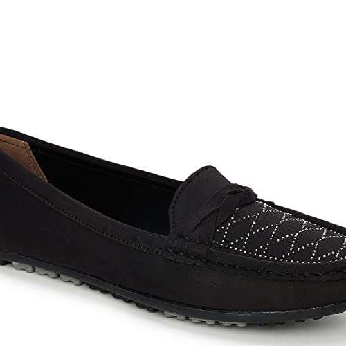 Image of Marc Loire Womens Soft Comfortable Anti Slip Flat Loafers for Casual & Office Wear
