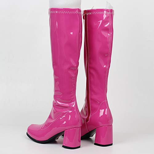 Image of JiaLuoWei GOGO Boots for Women, Knee High Boots, PU Leather Zip Ladies Party Dance Shoes