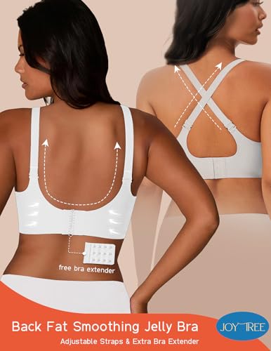 Image of JOYTREE Silky Bras for Women No Underwire V Neck Bralettes for Women Cloud Feel Everyday T Shirt Bra with Extender