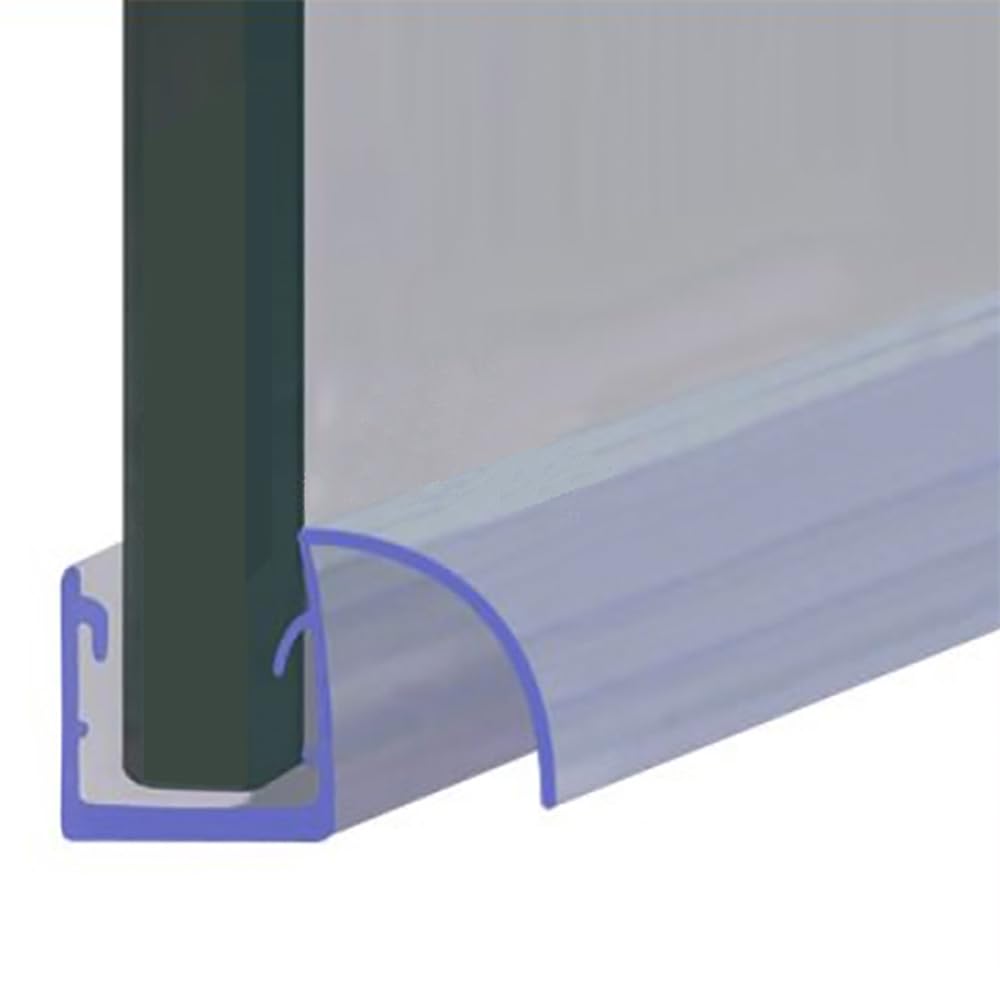 Shower Seal Uk Ltd Shower Seal For Screens, Doors Or Panels | Fits 6, 7 Or 8Mm Glass | 15Mm Rigid Arched Deflector Fin | 80Cm, 90Cm, 140Cm Or 2M Long | Seal204 (200Cm)