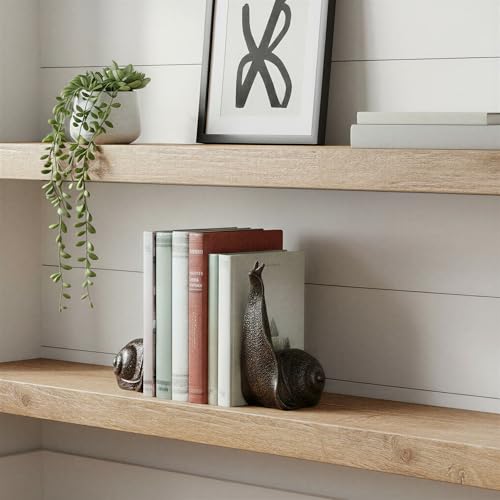 Image of Creative Co-Op Decorative Distressed Cast Iron Snail Bookends, Antique Black Finish
