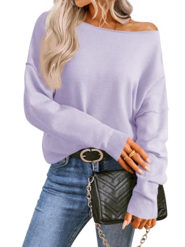 Image of Saodimallsu Womens Fall Off The Shoulder Sweater Pullovers