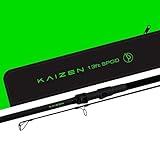 Canne à carpe haute performance : la canne Korda Kaizen, disponible en tailles de 3 m, 3,7 m, 3,7 m + 15 cm et 4 m, offre une distance de lancer exceptionnelle pour les pêcheurs visant les grandes eaux.