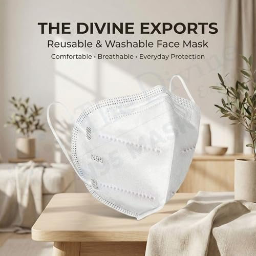 Image of Reusable & Washable Face Mask - Breathable Foldable Non-Woven Fabric Mask with Adjustable Ear Loops for Everyday Use, Comfortable Unisex Fit
