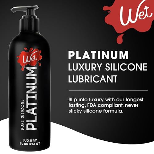 Image of Wet Platinum Silicone-Based Personal Lubricant | Ultra Smooth, Super Slick, Hypoallergenic, Long-Lasting Performance, Waterproof Formula| Lube for Men, Women & Couples, 16 fl oz