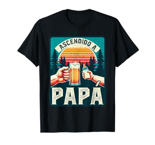 Imagen de Regalos Papas Primerizos Para Futuro Papá Ascendido A Papá Embarazo Sorpresa Anuncio Embarazo Camiseta Hombre Black Talla S