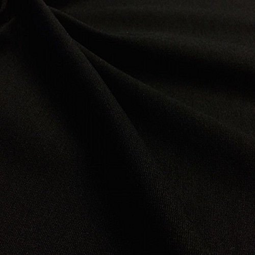 1 Yard Black Ponte De Roma Stretch Knit Fabric 60" Rayon Nylon Spandex Super Soft BTY - Image 2