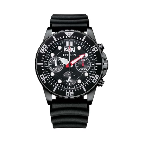 Citizen Rubber Analog Black Dial Men Watch-Ai7005-12E, Black Band - Image 4
