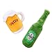 Kelong Birra Peluche Squeaky Dog Toy, Giocattoli da masticare, Bottiglia di birra e Vetro Giocattolo Squeaky per Cucciolo (2 confezioni)