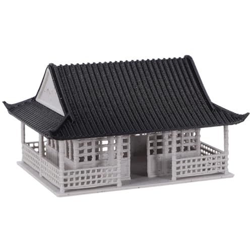 POPETPOP Statuetta Miniatura Edificio Cinese in Plastica Resistente Decorazione Padiglione da Giardino Zen Accessorio per Giardino delle Fate e Acquario Ornamentazione da Tavolo e Casa