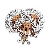 9MMNIGHTYEAR Meme Funny Chocolate Lab Puppy On Ice Cream Cone Stickers for Water Bottles, Skateboards, Notebooks, Laptop, Mug, Tumbler, Phones, Car, 2 Inches, White