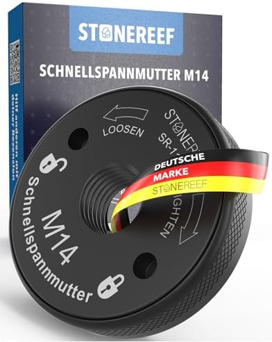 Schnellspannmutter M14 Winkelschleifer Flex Schnellspanner Mutter | Scheibenwechsel ohne Schlüssel - von Hand aufdrehen und festziehen