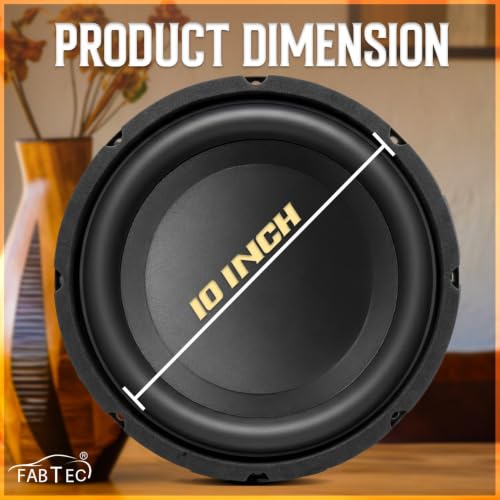 Image of FABTEC 10 Inch Heavy Bass Subwoofer Speaker | Double Ferrite Magnet | 350W RMS / 1400W Peak | 4 Ohm, 90dB Sensitivity | Car Music System, Home Theater & DIY Audio Projects