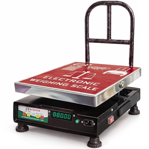 Image of Stainless steel 304 top,100kg capacity Digital Weighing Machine /Scale for Shops, Factories & Poultry | Heavy Duty with Dual Bright Display for Industrial,Platform scale, Supermarkets,