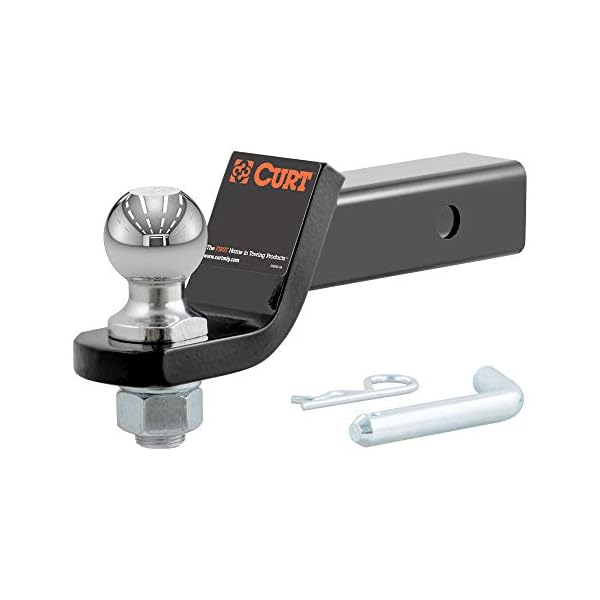 CURT 45036 Trailer Hitch Mount with 2Inch Ball & Pin, Fits 2in Receiver, 7,500 lbs, 2" Drop
