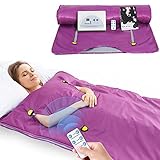 VAYOTOY Manta de Sauna Infrarrojo 2 Zonas Sauna Portátil para el hogar Profesional Sauna de Calor Digital para Relajación, Sudoración, Desintoxicación, Salón de Belleza (Violeta)