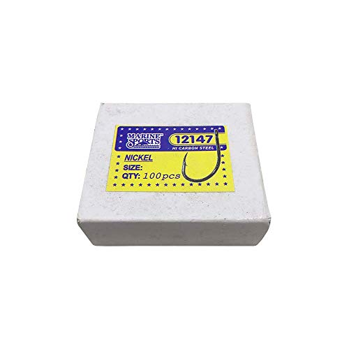 Anzol 12147 N°8 Nickel Cx.100pçs Marine Sports