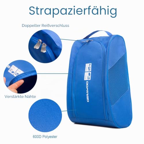 Tragbare Fußball schuhtasche, Robuster Golf Schuhbeutel Soccer Shoe Bag für Herren, Damen, Jungen, Mädchen, Sport (Blau)