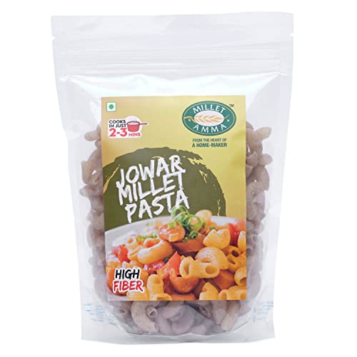 Millet Amma Jowar Millet Pasta - 360 Gms | (Pack of 2 - Each 180 Gms) | Easy & Ready to Cook | Zero Maida & 100% Vegan | Best Choice for Instant Breakfast & Dinner..