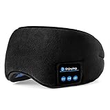 Bluetooth Sleeping Eye Mask, FlyXShop Sleep Headphones Music Travel Sleeping Headset 4.2 Bluetooth Wireless Sleep Eye Mask with Microphone Handsfree and Washable (Black)