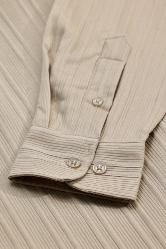 Image of SNITCH Men's Slim Fit Shirt | Self-Design Pattern | 100% Polyester Fabric, Classic Collar & Buttoned Closure, Casual & Formal Wear