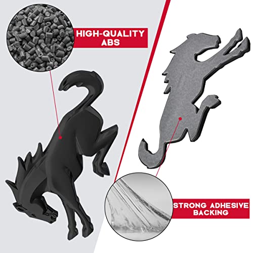Tailgate Emblems Compatible For Bro-N-C 2021 2022 / Bronc Sport Accessories 2020 2021 2022，3D Vinyl Rear Horse Badges Emblems With Strong Adhesive Backing - Matt Black #TOP3