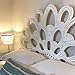 SMARTCAREWOOD Hand Carved Twin XL Size Wall Mount Headboard White Half Moon Bed Headboard Bed Decor Bed Head Home Decor (Twin XL Size- 55x40x1 -inches)