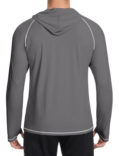 SILKWORLD UPF 50+ Fishing Shirts for Men Long Sleeve Sun Protection Hoodie UV SPF Rash Guard Workout Swim Shirts2