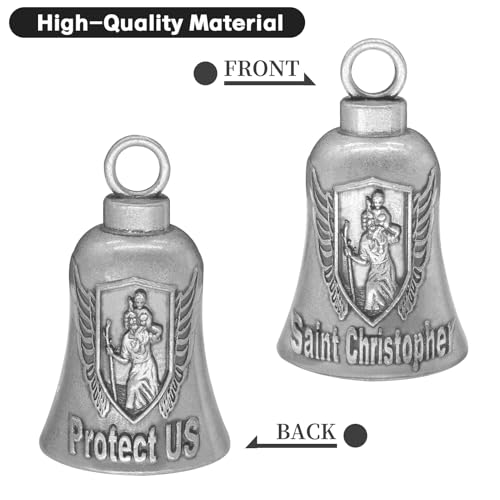 Biker Guardian Luck Riding Bell Motorcycle Gremlin Bells with 2 Key Chain Ring Accessories, Motorcycle Bell Hanger