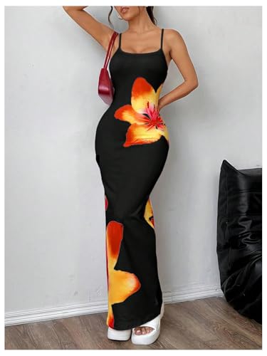 Verdusa Women's Floral Sun Maxi Bodycon Dresse Summer Starfish Dress White4