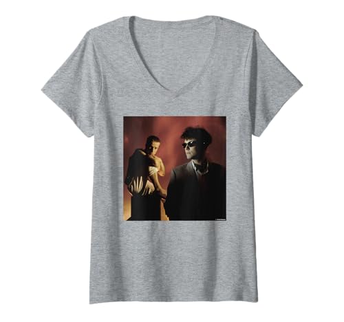 Photo de Femme Simon Fowler Blancmange Bracelet de synth Pop des années 80 T-Shirt avec Col en V