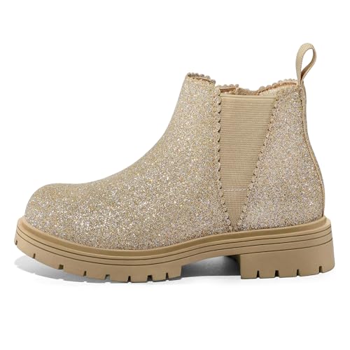 K KomForme Girls Ankle Boots with Side Zipper Chelsea Booties Lug Sole (Toddler/Little Kids/Big Kids)2