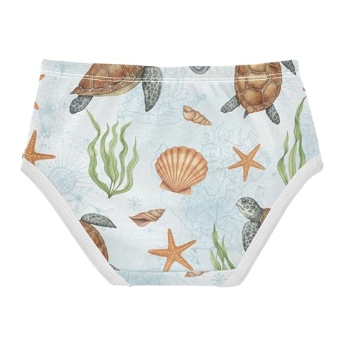 Cotton Toddlers Underwear Floral Classical Turtles Sea Starfish Panties for Girl Print Kids Briefs Undies 2t2