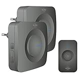 timbre 2019 Juego de puerta completo con dos receptores con enchufe, para que puedas conectar la unidad interior y no tengas que cambiar las pilas nunca