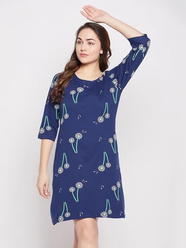 Image of Clovia Women's Cotton Pretty Florals Short Night Dress